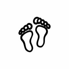 Foot mark icon in vector. Logotype - Doodle