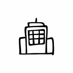 Building icon in vector. Logotype - Doodle