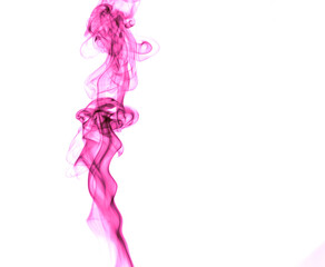 Pink smoke on a white background.