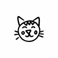 Kitten icon in vector. Logotype - Doodle