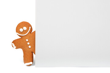 gingerbread man with space for text. Christmas and New Year background