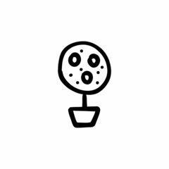 Decoration plant icon in vector. Logotype - Doodle