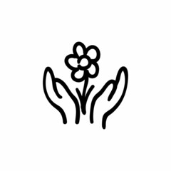 Care plants icon in vector. Logotype - Doodle