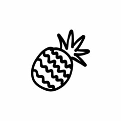 Pineapple icon in vector. Logotype - Doodle