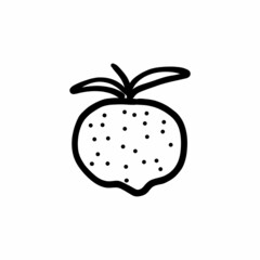 Plum icon in vector. Logotype - Doodle