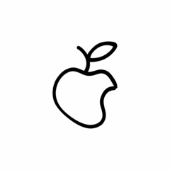 Bitten apple icon in vector. Logotype - Doodle