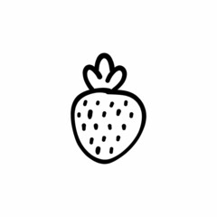 Strawberry icon in vector. Logotype - Doodle