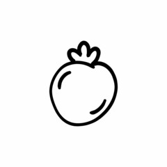 Peach icon in vector. Logotype - Doodle