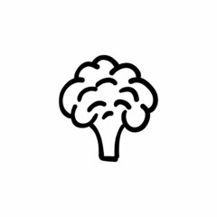 Broccoli icon in vector. Logotype - Doodle