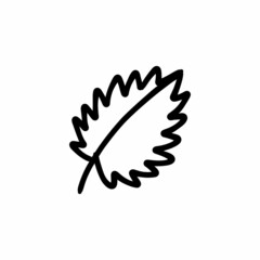 Birch leave icon in vector. Logotype - Doodle