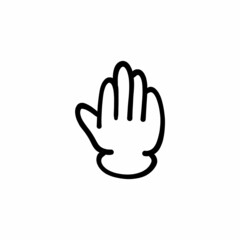 Fototapeta na wymiar Raised hand icon in vector. Logotype - Doodle