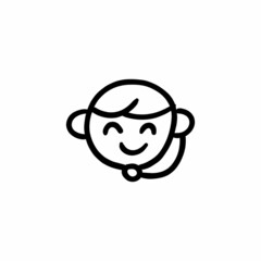 Baby icon in vector. Logotype - Doodle
