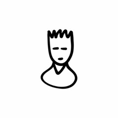 pensive icon in vector. Logotype - Doodle