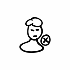 Reject person icon in vector. Logotype - Doodle