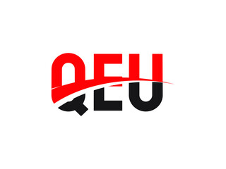 QEU Letter Initial Logo Design Vector Illustration