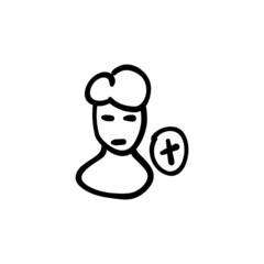 Not selected icon in vector. Logotype - Doodle