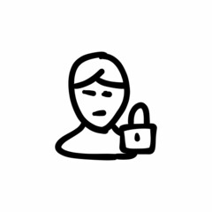 Secure profile icon in vector. Logotype - Doodle
