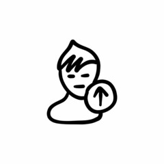 Uploader man icon in vector. Logotype - Doodle