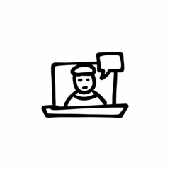 Online chatting icon in vector. Logotype - Doodle