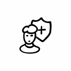 Man protection icon in vector. Logotype - Doodle