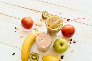 fresh fruit smoothie kefir cocktails yogurt breakfast