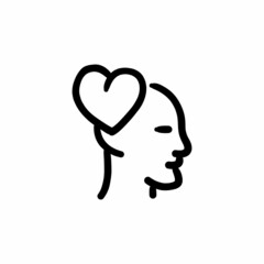 Love thinking icon in vector. Logotype - Doodle