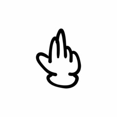 Obraz premium two Finger Gesture icon in vector. Logotype - Doodle