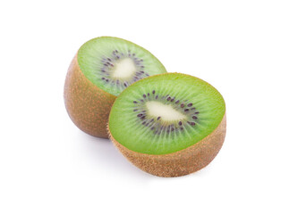 Kiwi fruit Slices isolated on white background