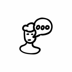 Person chat icon in vector. Logotype - Doodle