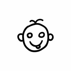 Funny face icon in vector. Logotype - Doodle