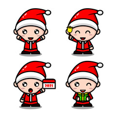 Fototapeta premium New Cute Boy Character Christmas