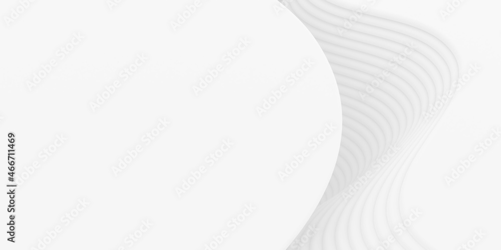 Poster flowing smooth curve surface stacked abstract white architecture artwork and background.3d illustrat