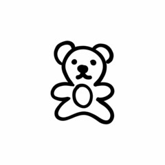 Teddy bear icon in vector. Logotype - Doodle
