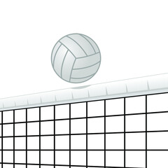 volleyball ball and net, vector illustration 