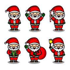 Set Of Santa Claus Character