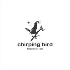 Bird Cute Logo Design Vector Image
