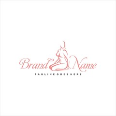 Woman Girl Body Goal Logo Design Vector Image