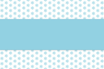 Blue snowflakes on a white background with blue paper. Christmas or New Year pattern. Winter decor element. Place for your text.