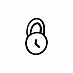 Secure time icon in vector. Logotype - Doodle