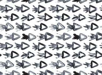 Seamless repeatable pattern of abstract squid shape with solid artistic brush strokes. Stylish background for design, wallpaper, card, fabric, fashion print. Hand painted water color sketchy drawing.