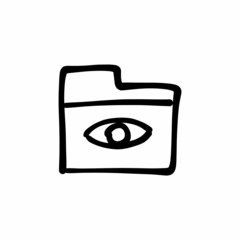 Folder view icon in vector. Logotype - Doodle