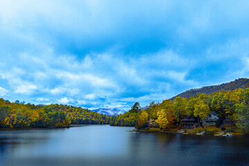 Autumn landscape with lake