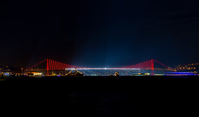 Istanbul Bridge with Fireworks, Istanbul Bosphorus, Turkey
