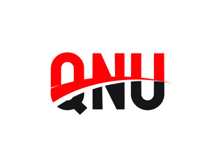 QNU Letter Initial Logo Design Vector Illustration