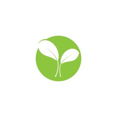 green leaf ecology nature element vector icon
