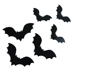Black bats on a white background