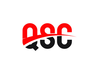 QSC Letter Initial Logo Design Vector Illustration