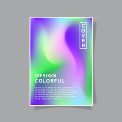 gradation mesh style futuristic cover template, soft color, abstract fluid pattern, design vector graphic