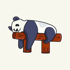 Lazy Panda Cute Illustration © tenfodesign