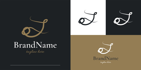 Minimal and Elegant Letter J Logo with Hand Drawn Style. J Logo or Symbol for Business Identity